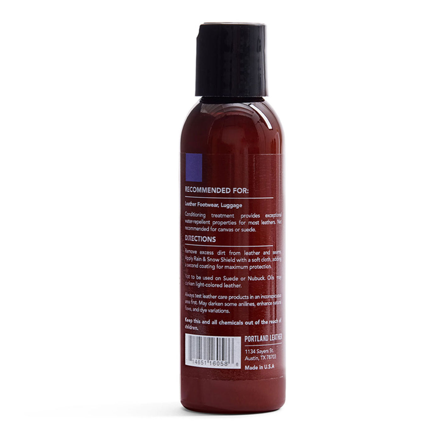 2oz | Rain & Snow Shield back of bottle