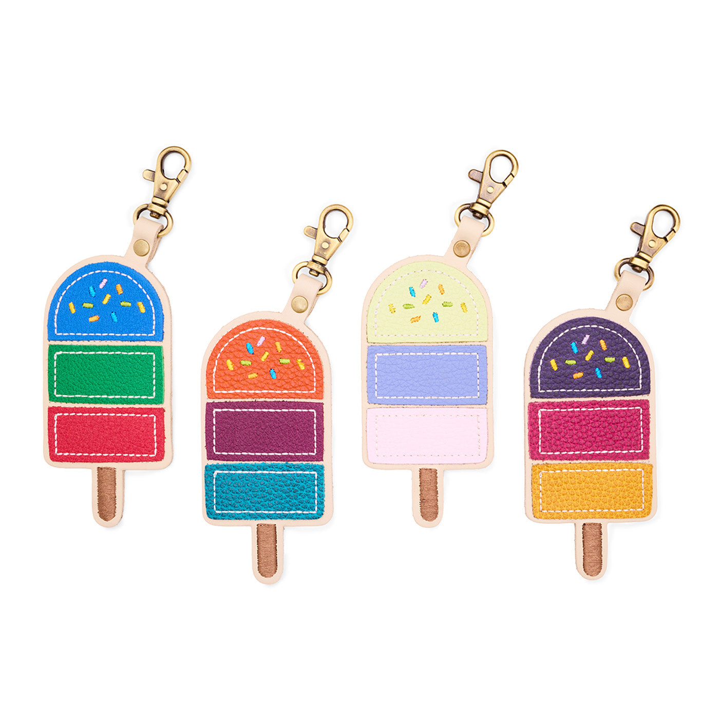 ANY | Colorful ice cream keychains on a white background