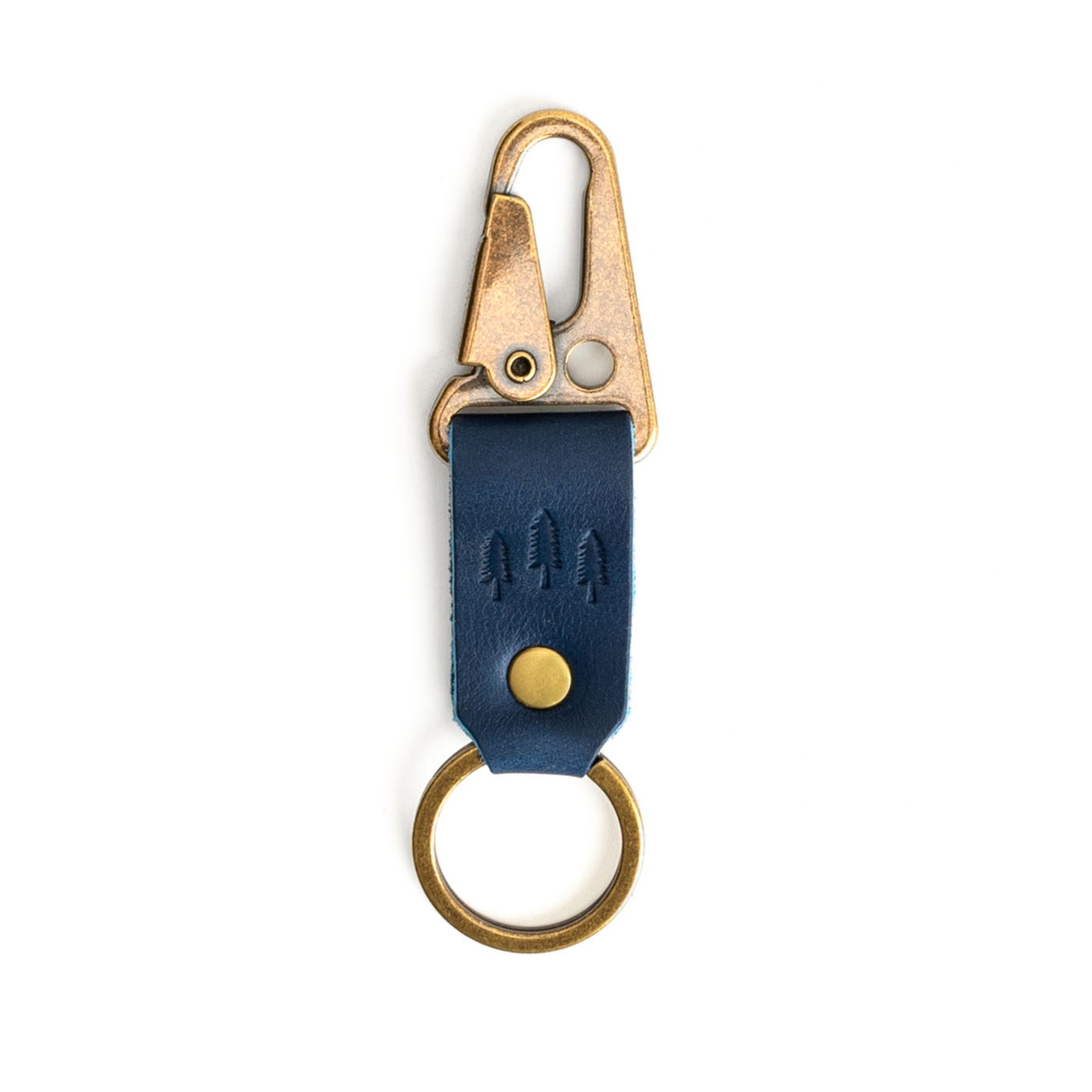 Electric Blue*Short | leather logo branded keychain