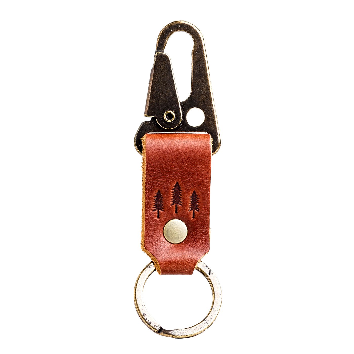 Hickory*Short | leather logo branded keychain