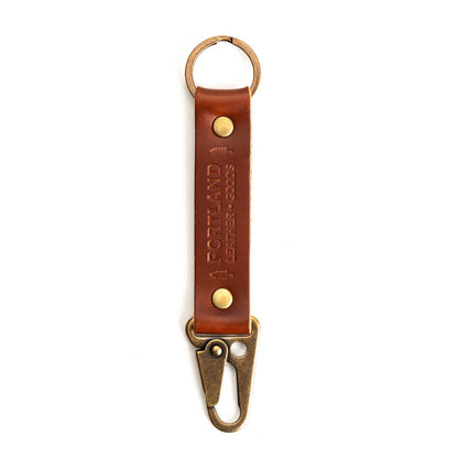 Madrone*Long | leather logo branded keychain