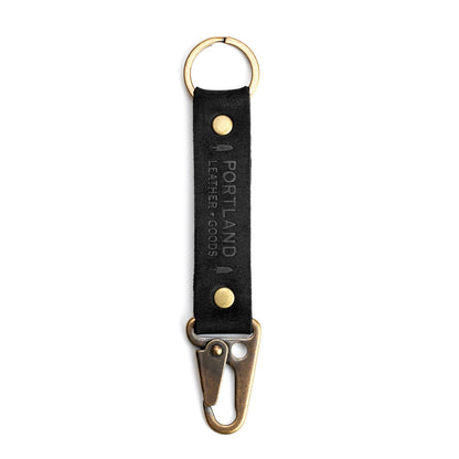 Shadow Black*Long | leather logo branded keychain