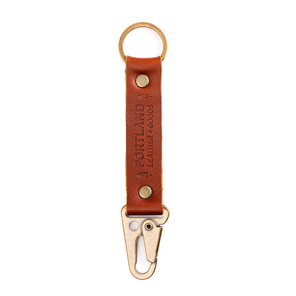 Chestnut*Long | leather logo branded keychain