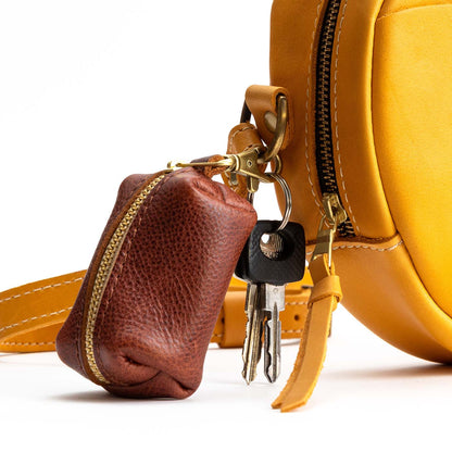 All Color: Nutmeg | Leather small keychain pouch