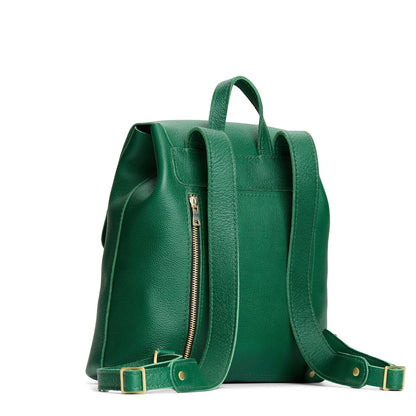 Bacalar | Leather backpack with magnetic flap closure on a white background