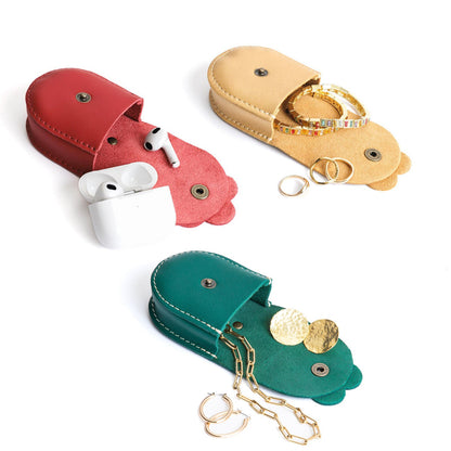 All Variants | U shaped pouch with leather flower applique