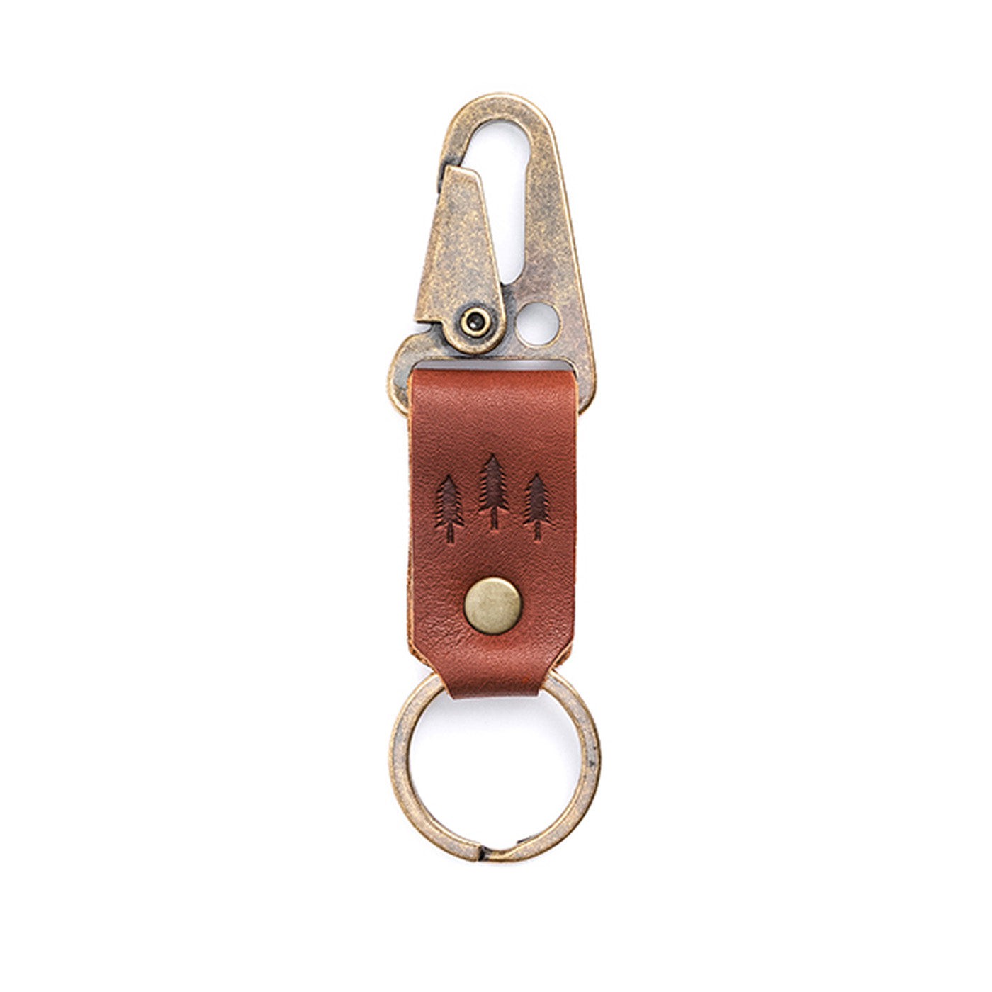 Chestnut*Short | leather logo branded keychain