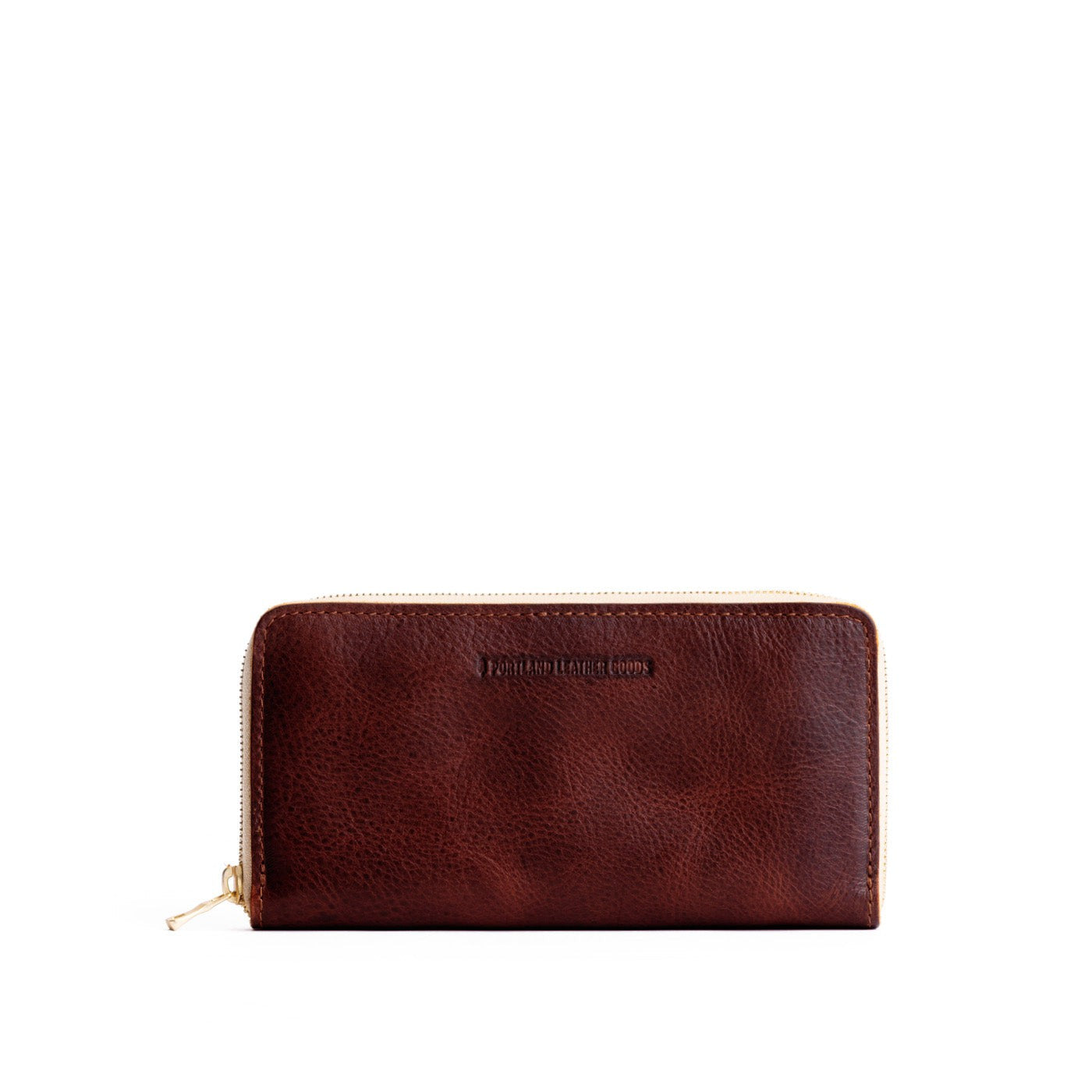 Cinnamon Bear | Large accordion leather wallet with zipper and PLG logo