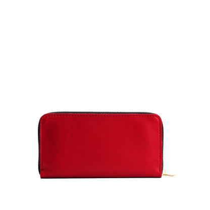 Ruby | Large accordion leather wallet with zipper closed