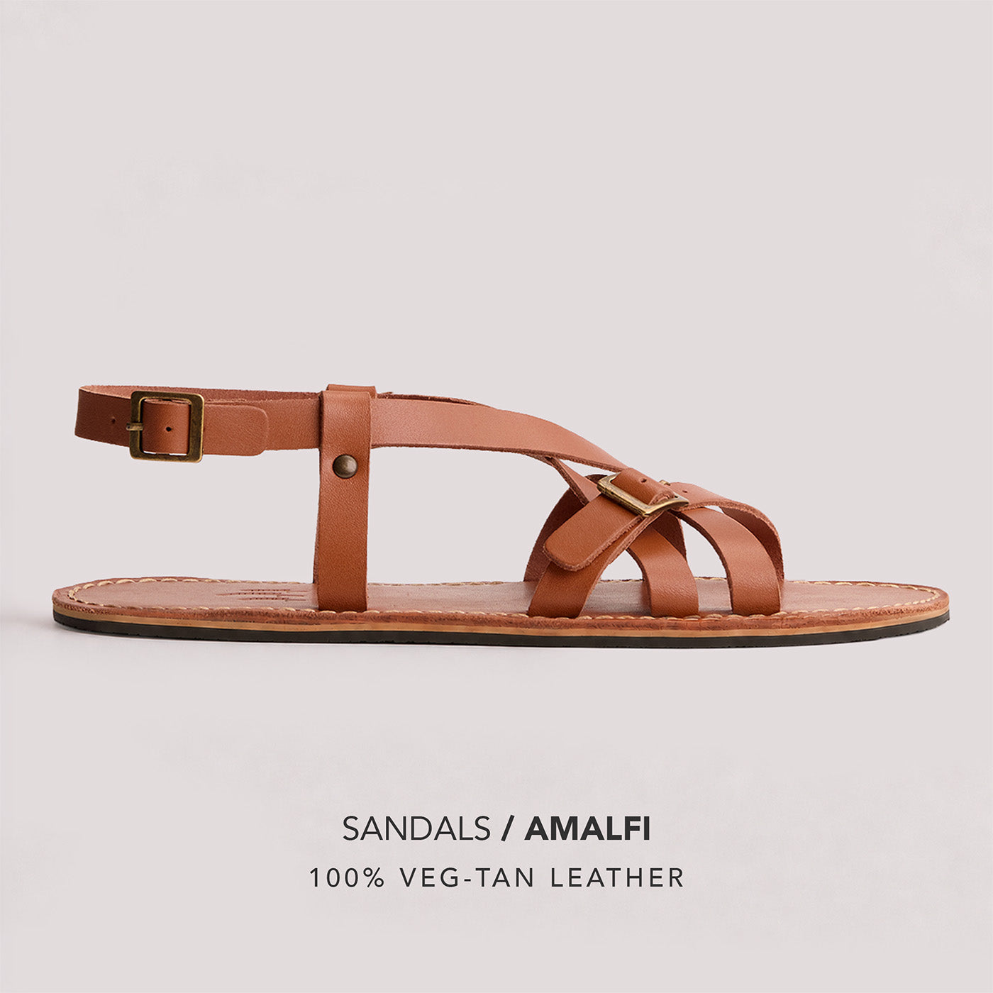 Miele | Strappy leather sandals with two buckle accents