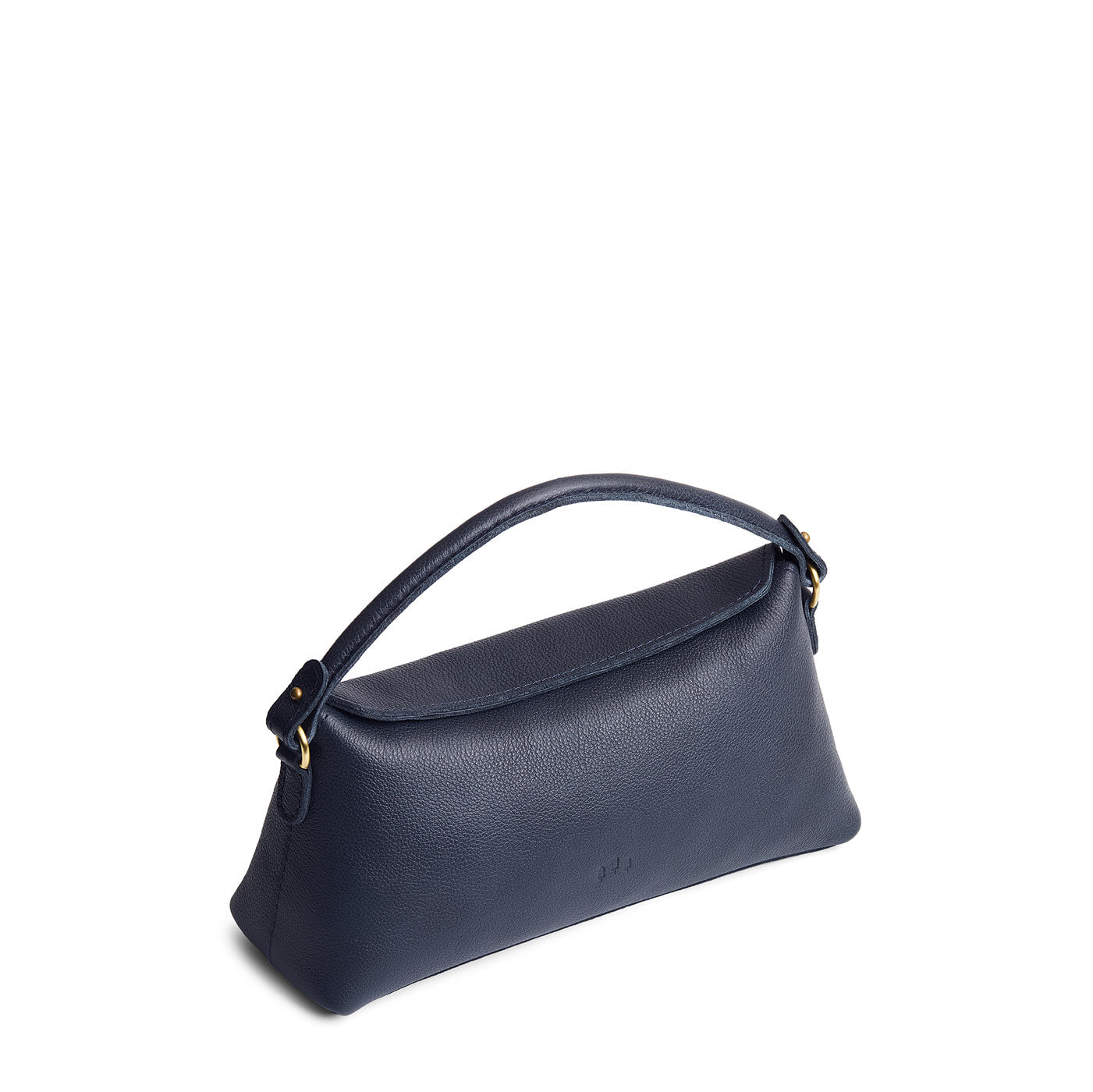 Night Owl | Leather bowler bag with magnetic closure against a white background
