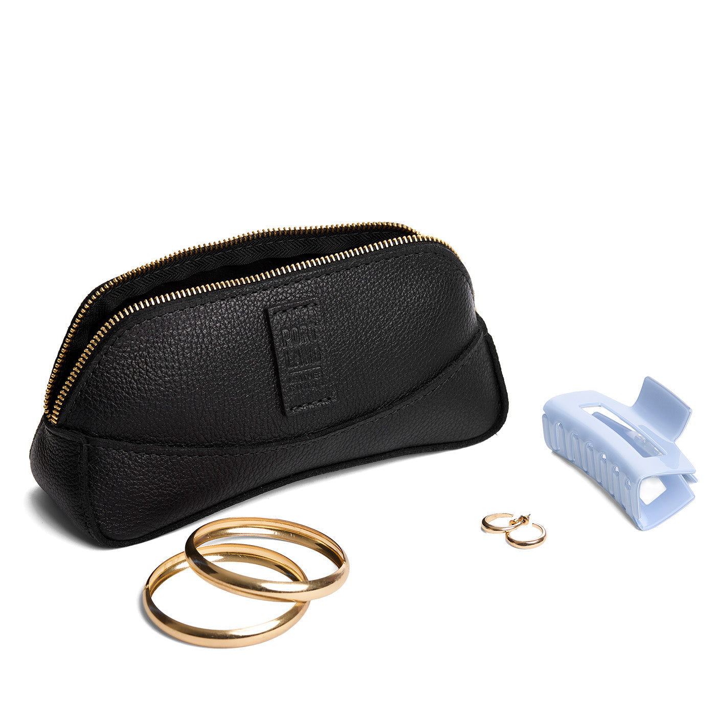 Pebbled--black | handmade accessory makeup bag pouch