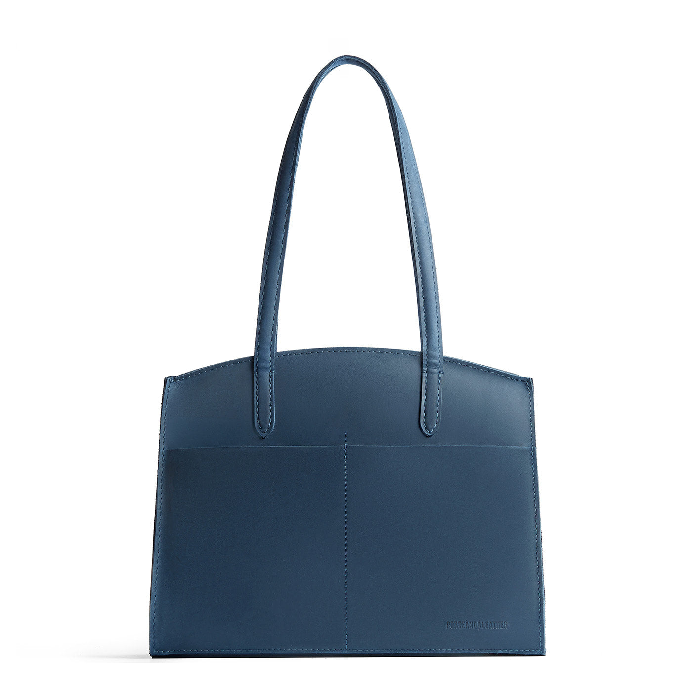 Deep Water*Large | Leather tote bag with handles, adjustable crossbody strap, zipper top, and two back pockets
