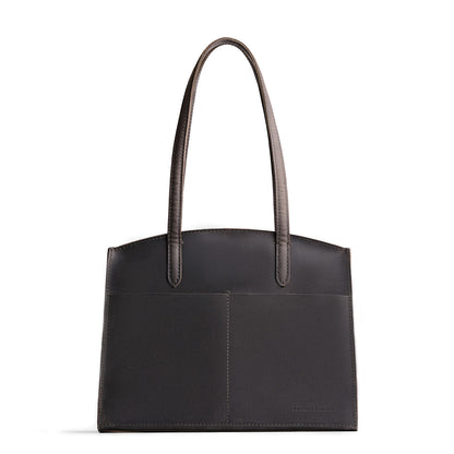 Full Moon*Large | Leather tote bag with handles, adjustable crossbody strap, zipper top, and two back pockets
