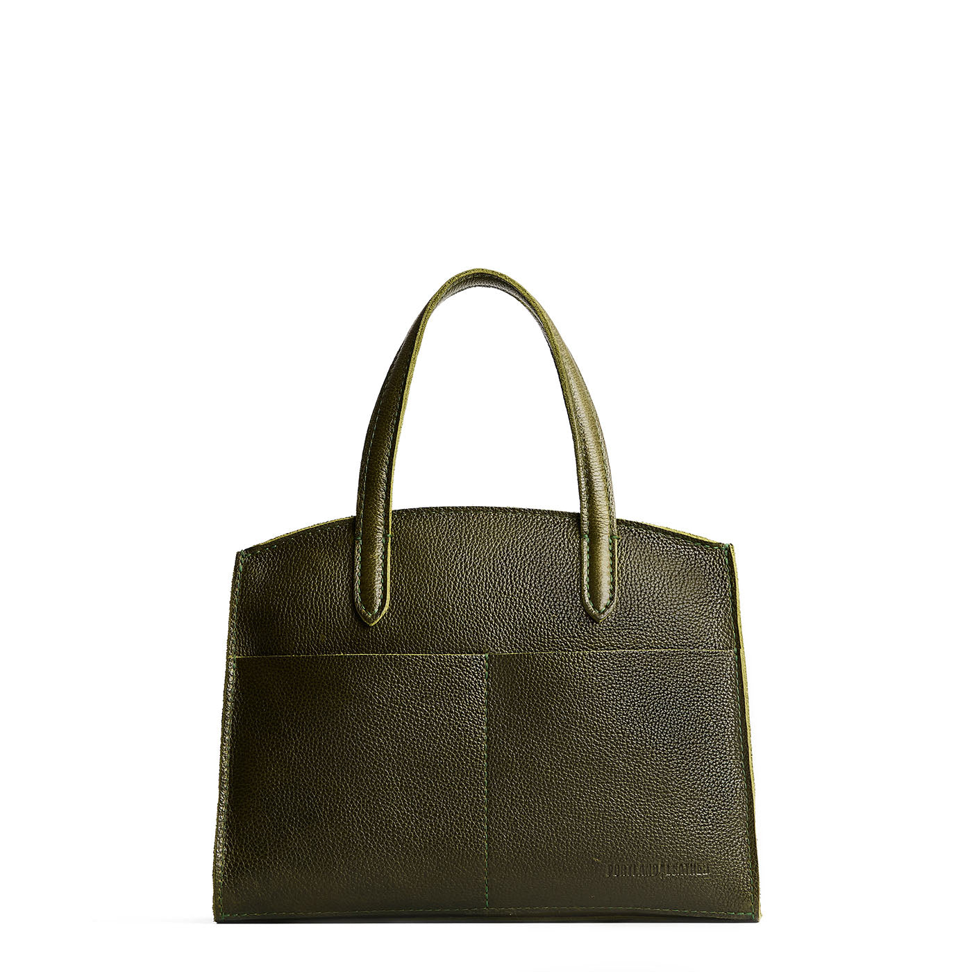 Pebbled Olive*Medium | Leather tote bag with handles, adjustable crossbody strap, zipper top, and two back pockets