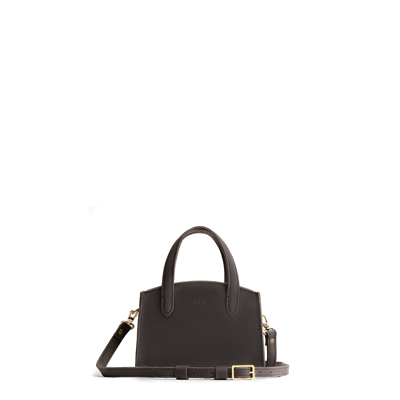 Full Moon*Mini | Leather tote bag with handles, adjustable crossbody strap, zipper top, and a back pocket