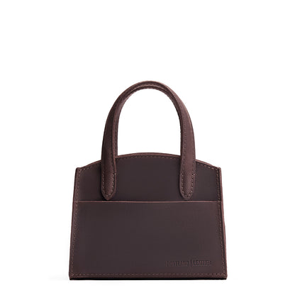 Full Moon*Mini | Leather tote bag with handles, adjustable crossbody strap, zipper top, and a back pocket