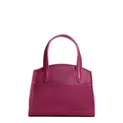 Orchid*Mini | Leather tote bag with handles, adjustable crossbody strap, zipper top, and a back pocket