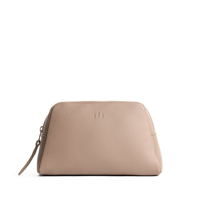 Stone | Trapezoid pouch with leather zipper pull