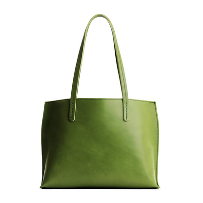 Green Apple*Medium | Leather tote bag with interior snap key loop