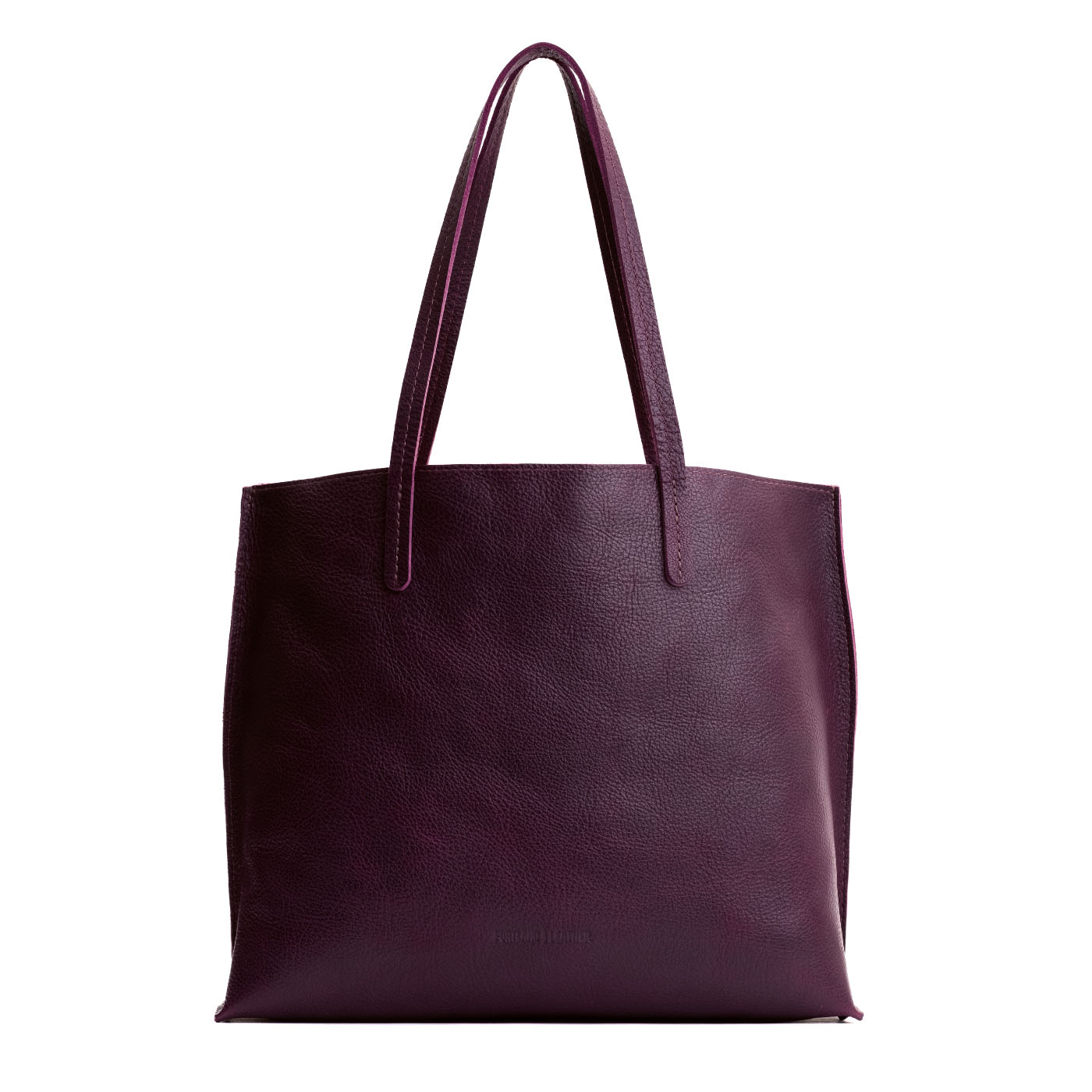 Plum*Large | Leather tote bag with interior snap key loop