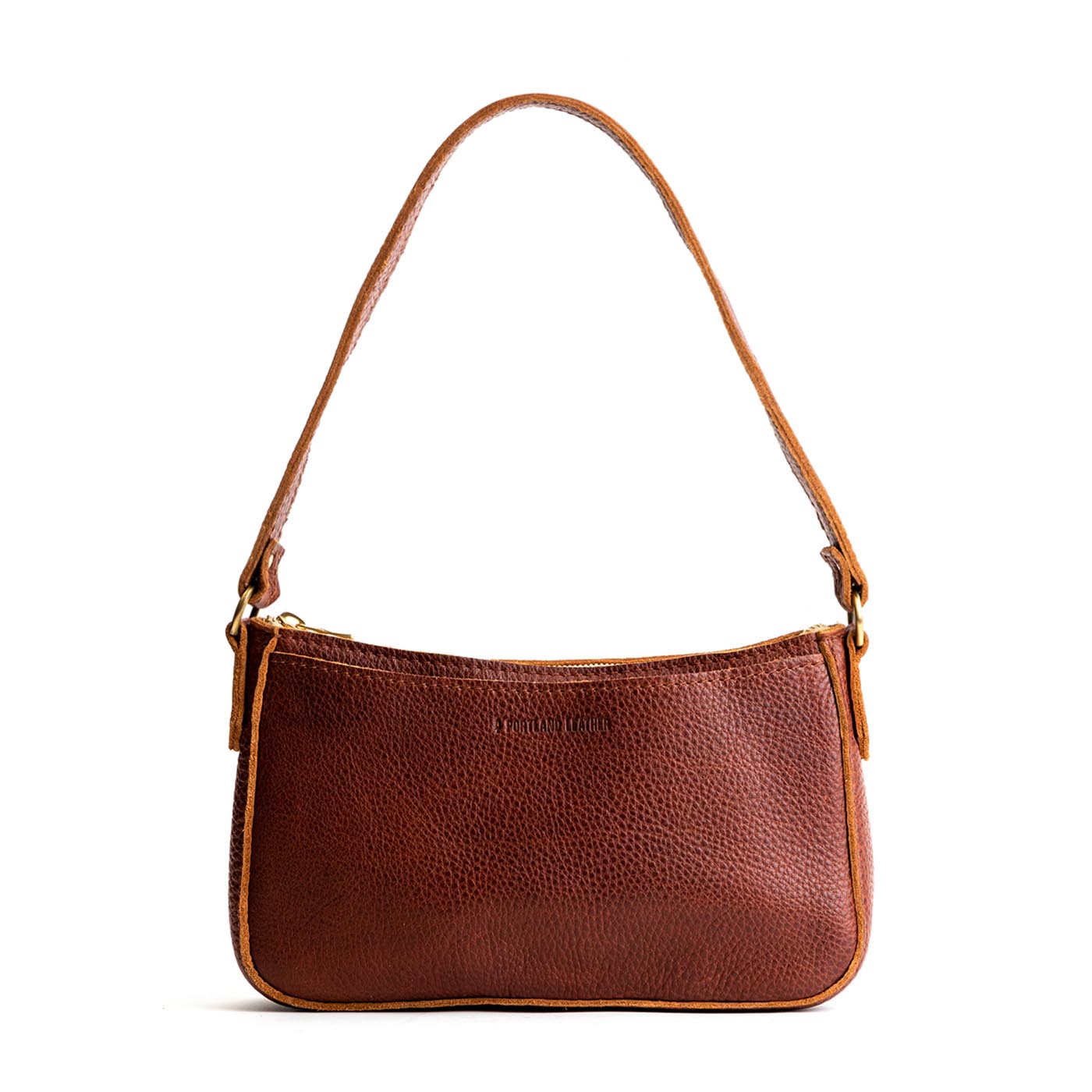 Nutmeg*Small | Petite bean shaped shoulder bag with a zipper closure