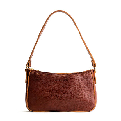 Nutmeg*Small | Petite bean shaped shoulder bag with a zipper closure