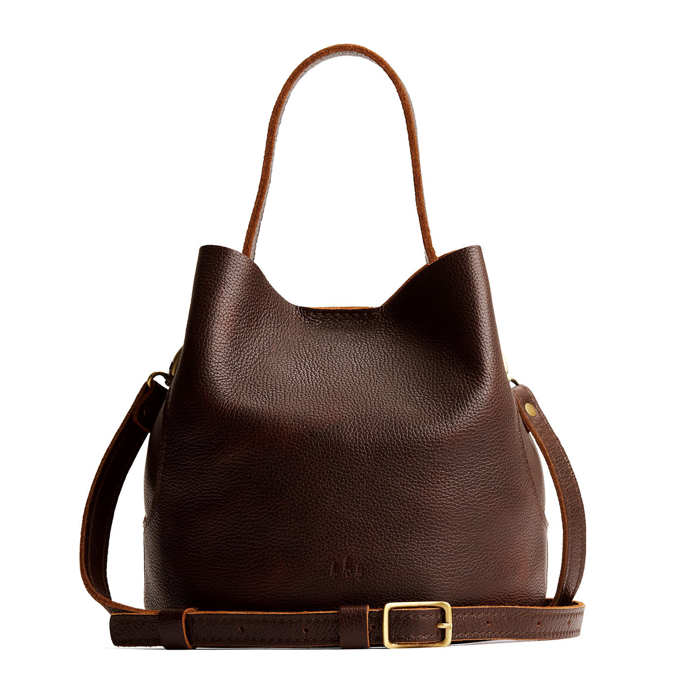 Coldbrew*Large | Symmetrical bucket bag with handle, latch closure, and removable crossbody strap