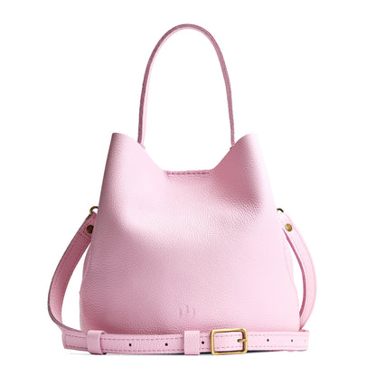 Pinkaboo*Large | Symmetrical bucket bag with handle, latch closure, and removable crossbody strap