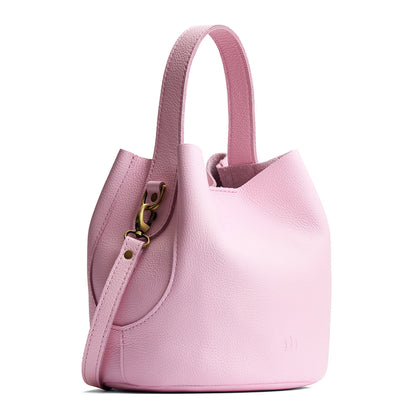 Pinkaboo*Large | Symmetrical bucket bag with handle, latch closure, and removable crossbody strap