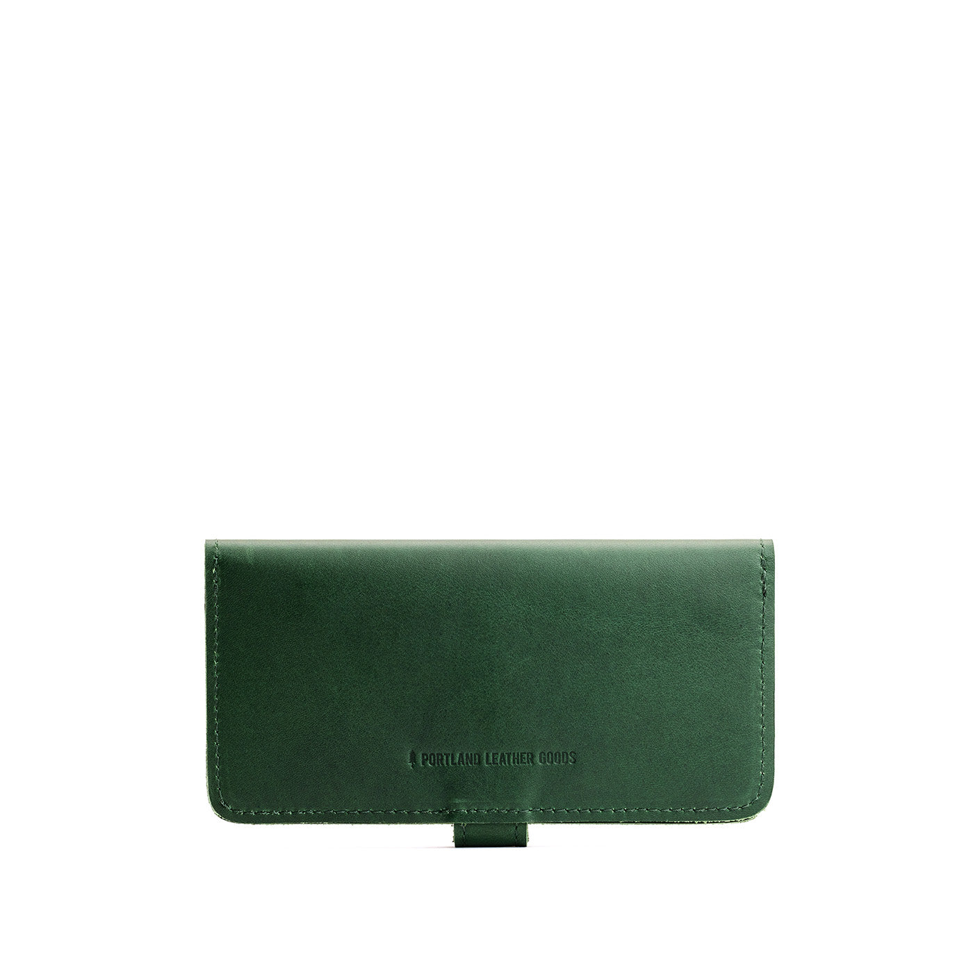 Aruba | Back of leather wallet with snap closed