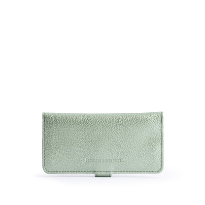 Beetle | Back of leather wallet with snap closed