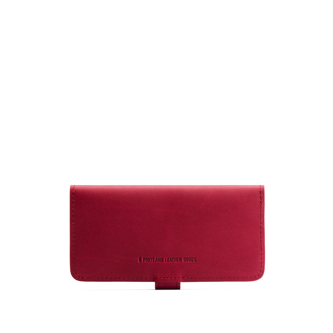 Berry Good | Back of leather wallet with snap closed
