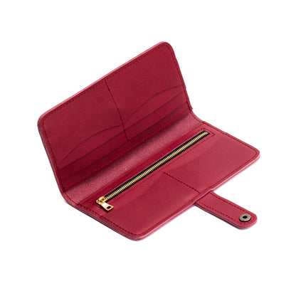 Berry Good | Leather wallet with snap open