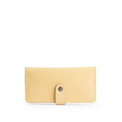 Vanilla | Leather wallet with snap closed