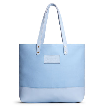 Icy | Canvas tote with leather base and handles