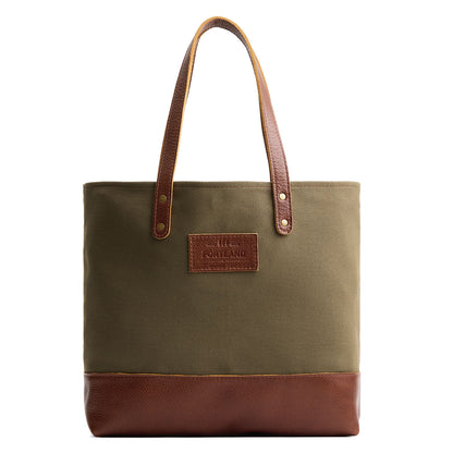 Yucca | Canvas tote with leather base and handles