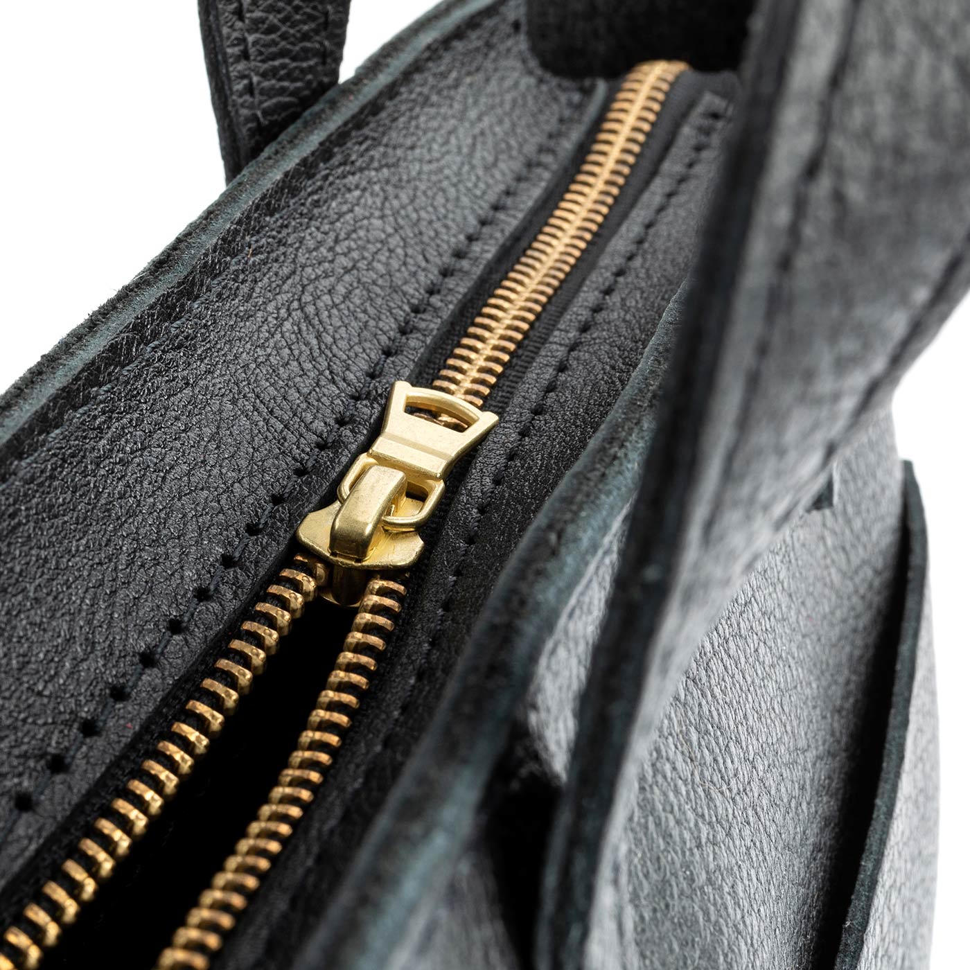 Pebbled--black*Zipper | Midsize crossbody tote with handles and a pocket