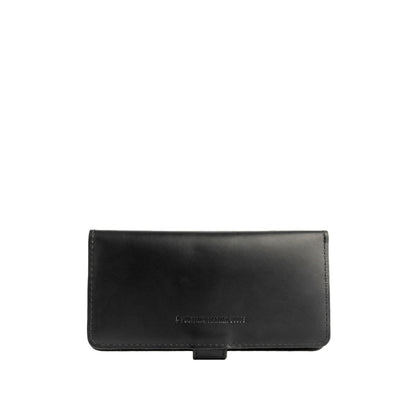 Black | Back of leather wallet closed