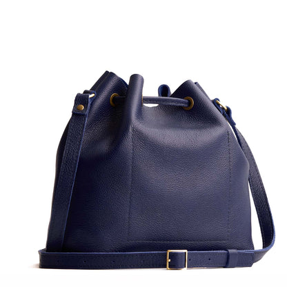 Cobalt*Large | Slouchy crossbody bag with leather drawstring closure