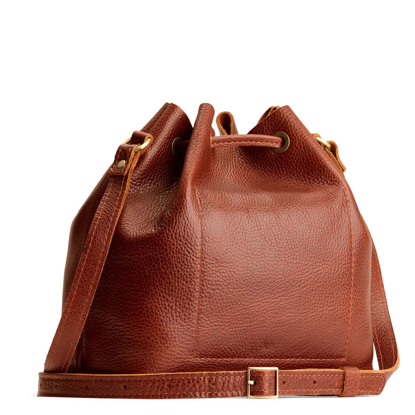 Nutmeg*Large | Slouchy crossbody bag with leather drawstring closure
