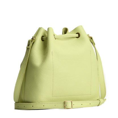 Shadow Lime*Large | Slouchy crossbody bag with leather drawstring closure