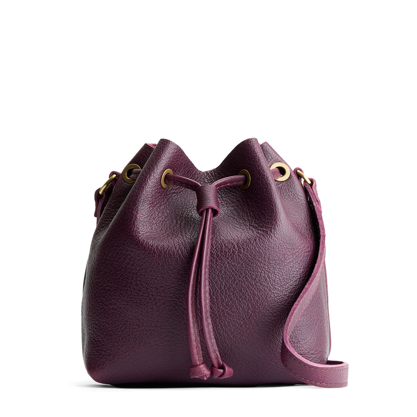 Plum*Small | Slouchy crossbody bag with leather drawstring closure