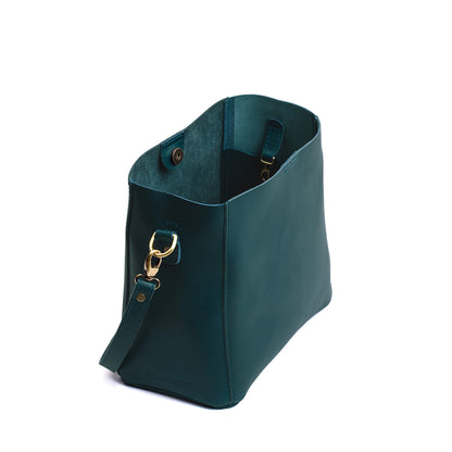 Harbor | symmetrical bucket bag with latch closure and removable crossbody strap