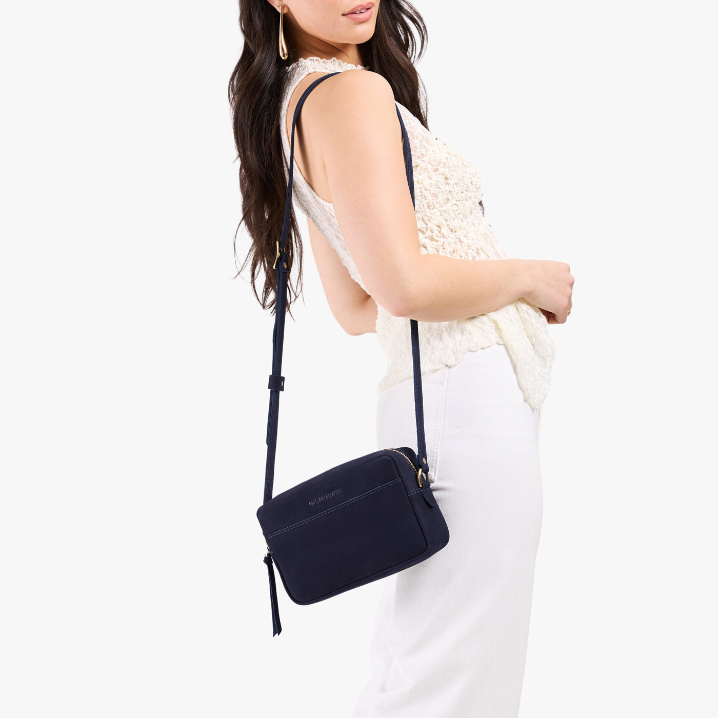 Velvet Blue*Large | Rectangular crossbody with adjustable strap