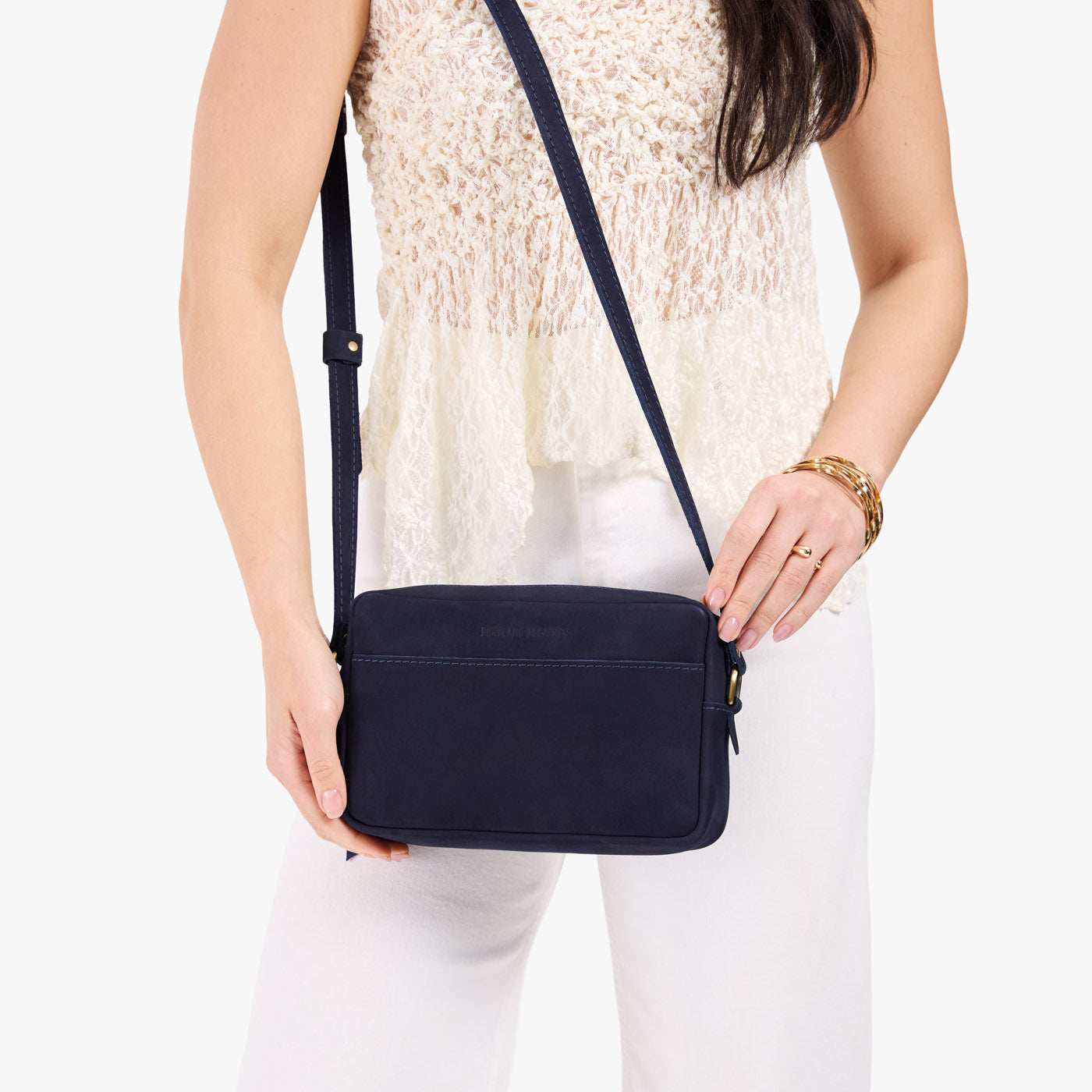 Velvet Blue*Large | Rectangular crossbody with adjustable strap