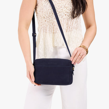 Velvet Blue*Large | Rectangular crossbody with adjustable strap