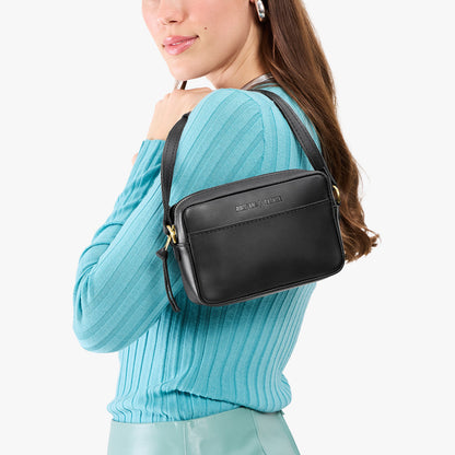 Black*Small | Mid-size rectangular crossbody with adjustable strap