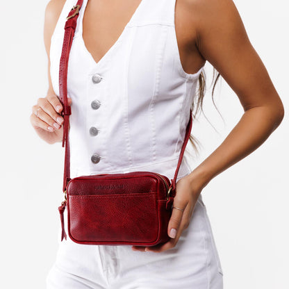 Chili Red*Small | Petite rectangular crossbody with adjustable strap