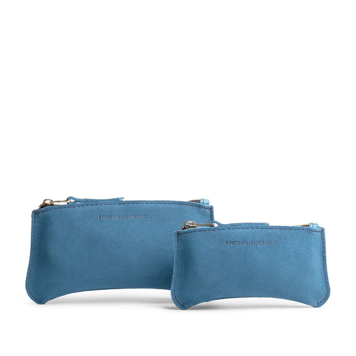 Mariner Blue | Large and Small pouches with a top zipper and unique curved bottom